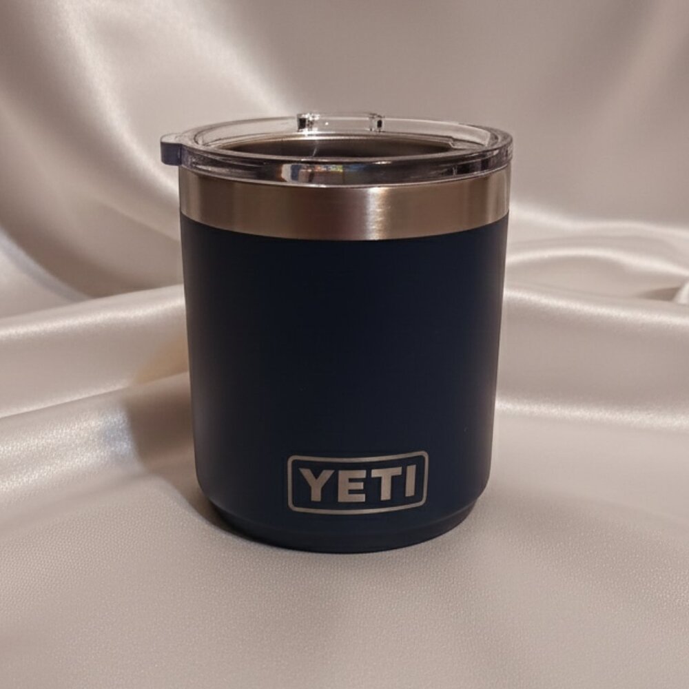 YETI Rambler 10oz Stackable Lowball Navy Blue With MagSlider Lid NWOT - Picture 3 of 8